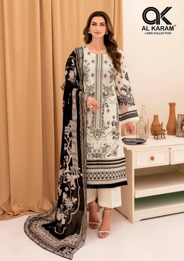 Al Karam Queens Court Vol 4 Cambric Cotton Dress Material